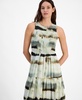 Women's Printed Smocked-Bodice Tiered Maxi Dress