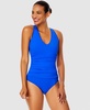 Women's V-Neck Cross-Back One-Piece Swimsuit
