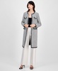 Women's Tweed Collarless Long Jacket