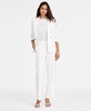 Women's High Rise Linen Pull-On Pants, Exclusively at Macy's