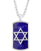 EFFY® Men's Lapis Lazuli Star of David Dog Tag 22" Pendant Necklace in Sterling Silver
