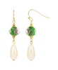 Crystal Flower and Imitation Pearl Drop Earrings