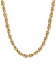 Solid Glitter Rope 22" Chain Necklace (4mm) in 14k Gold