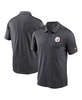 Men's  Anthracite Pittsburgh Steelers Franchise Team Logo Performance Polo