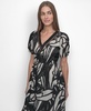 Women's Printed Ladder Lace Trim Dress