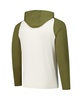 Men's Cream/Olive Chicago Blackhawks Intrepid Sand Raglan Long Sleeve Hoodie T-Shirt