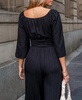 Women's Black Square Neck Straight Leg Jumpsuit