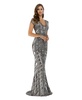 Women's Body Con Beaded Silver Dress
