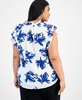 Plus Size Double Ruffle Tie-Front Blouse