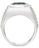 EFFY® Men's London Blue Topaz (5-5/8 ct. t.w.) & Diamond (1/10 ct. t.w.) Ring in Sterling Silver & 18k Gold-Plate