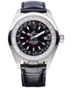 Women's Amelia Swiss GMT Black Leather Strap Watch 40mm