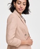Women's Ruched-Sleeve Open-Front Linen Blazer, Exclusively at Macy's