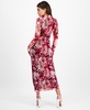 Petite Printed Mesh Mock-Neck Midi Dress, Created for Macy's