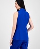 Women's Refined Linen Sleeveless Notched Collar Vest