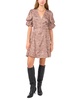 Women's Leopard-Print Bubble-Sleeve Dress