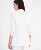 Women's Refined Linen Notch-Collar 3/4-Sleeve Open Jacket
