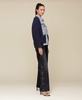 Women's Mixed-Media Denim Sweater Jacket