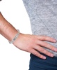 Men's Diamond Cross Double Curb Chain Bracelet (1/2 ct. t.w.) in Sterling Silver