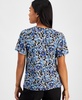 Petite Floral-Print Raglan-Sleeve Top