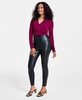 Petite Studded Faux-Leather Leggings, Created for Macy's