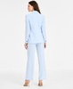 Women's Double-Breasted Blazer, Satin Sleeveless Cowlneck Blouse & High Rise Belted Wide Leg Pants, Exclusively at Macy's