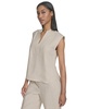 Women's Split-Neck Sleeveless Front-Seam Top