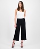 Women's Textured Knit Crepe Pull-On Cropped Palazzo Pants