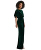 Women's Flutter Sleeve Open-Back Velvet Maxi Dress with Draped Wrap Skirt