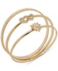 Gold-Tone 3-Pc. Set Pavé Heart-Motif Bangle Bracelets  