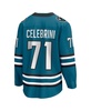Men's Macklin Celebrini Teal San Jose Sharks Home Breakaway Jersey