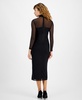 Women's Long-Sleeve Mesh Turtleneck Dress, Created for Macy's 