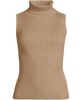 Women's Fine Gauge Cotton Turtleneck Tank Sweater