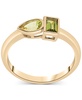 Peridot (3/8 ct. t.w.) & Green Tourmaline Ring (1/3 ct. t.w.) Bezel Ring in Gold Vermeil,  (Also available in Morganite & Pink Topaz) Created for Macy's