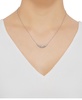 Cubic Zirconia Heart 18" Statement Necklace in Sterling Silver