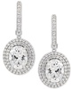 Cubic Zirconia Dangle Hoop Earrings in Sterling Silver