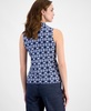 Women's Printed Sleeveless Knit Surplice Top