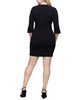 Women's Keyhole Three Quarter Sleeve Mini Dress