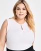 Trendy Plus Sleeveless Ribbed Cut-out Top, Exclusively at Macy's