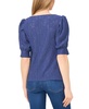 Women's Shirred Scoop-Neck 3/4-Sleeve Top