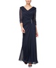 Petite Portrait Collar 3/4-Sleeve Gown