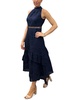 Women's Eyelet High-Neck Sleeveless Tiered Dress