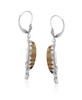 Sterling Silver Picture Jasper Pear-Cut Concha Earrings