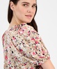 Women's Balloon-Sleeve Split-Neck Top
