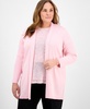 Plus Size Sonoma Open-Front Long-Sleeve Cardigan