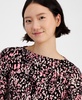 Women's Abstract-Print Knit Boat-Neck Top