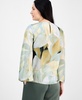 Women's Floral-Print Keyhole-Cutout Top