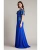 Deming Ruffled Sleeve Illusion Gown