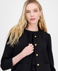 Women's Braid-Trim Textured Five-Button Jacket