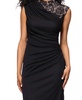 Women's Lace-Trim Ruched Jersey Gown