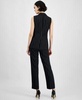  Klein Women's Pinstripe Sleeveless Single-Button Blazer & Mid-Rise Pull-On Pants